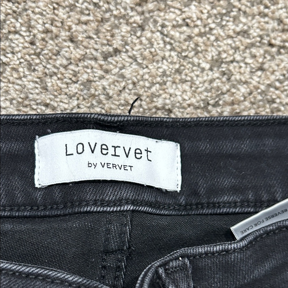 Lovervet by Vervet Black Crop Kick Ankle Jeans for Women - Picture 2 of 5